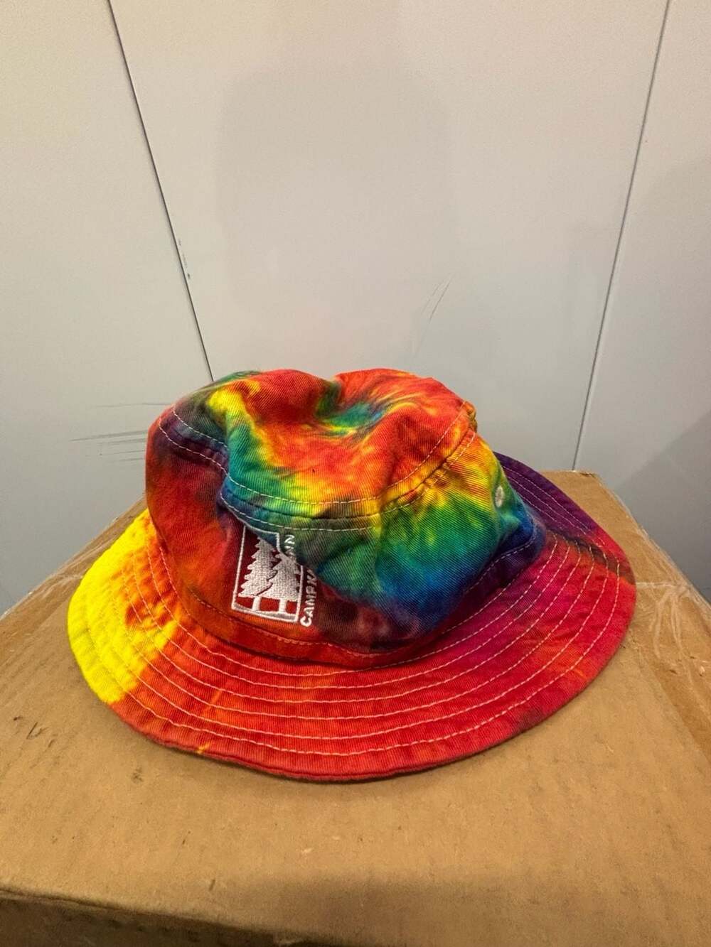 Milkcrate Athletics Rainbow Tie-Dye Embroidered Bucket Hat
